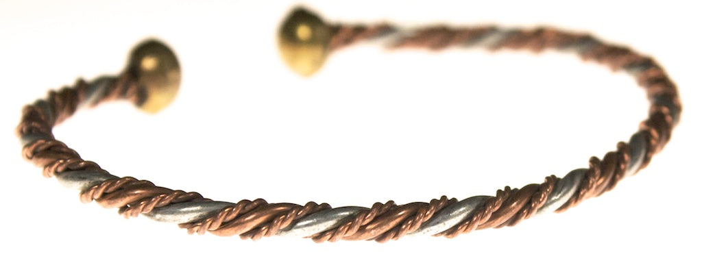 Copper-metal twisted bracelet