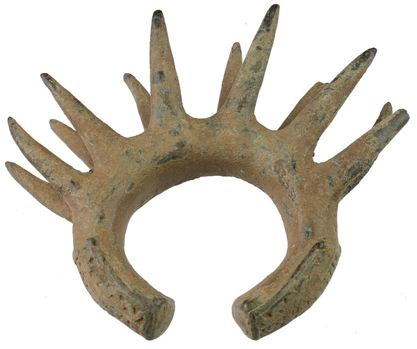 Heavy Solid Excavated Brass Bracelet from Niger - Niger Bend