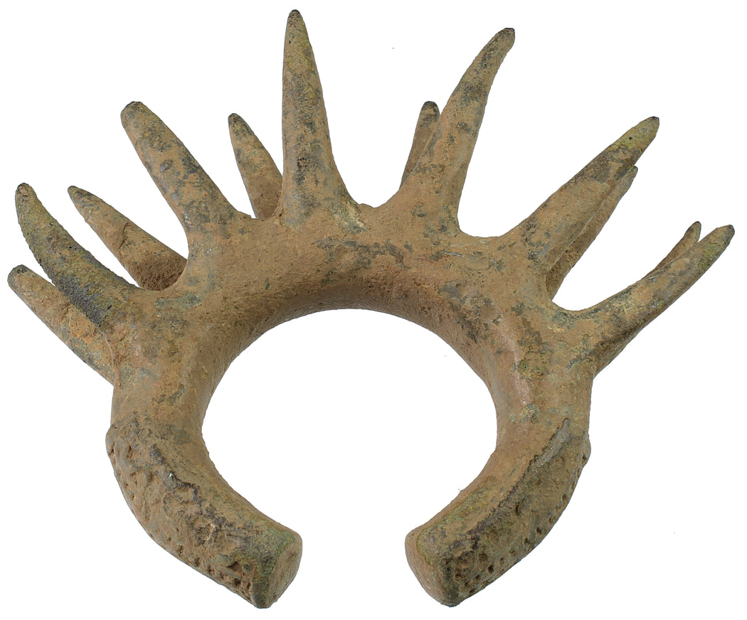 Heavy Solid Excavated Brass Bracelet from Niger - Niger Bend