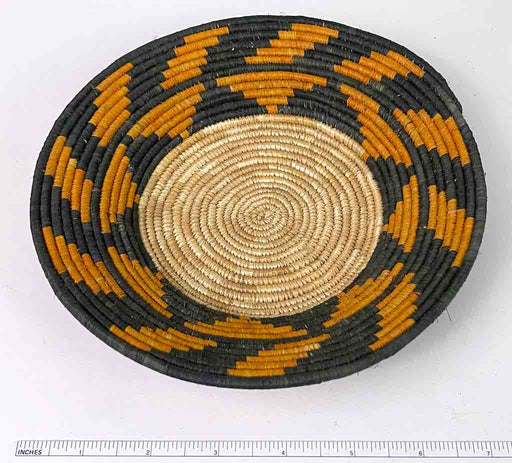 Small Very Thin Coil Finest Quality Handwoven Rwenzori Raffia Shallow Basket/Bowl | 7.5"