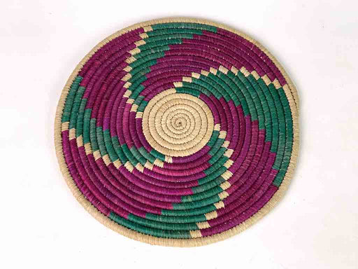 Small Handwoven Rwenzori Raffia Basket/Plate | 7.75"