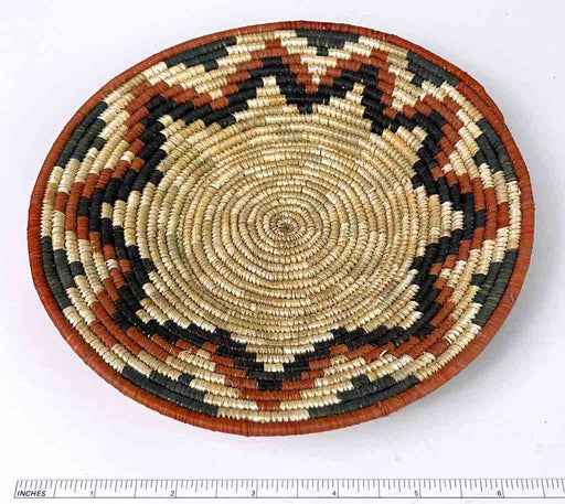 Small Very Thin Coil Finest Quality Handwoven Rwenzori Raffia Shallow Basket/Bowl | 7"