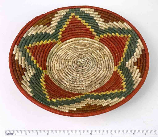 Small Very Thin Coil Finest Quality Handwoven Rwenzori Raffia Shallow Basket/Bowl | 7"