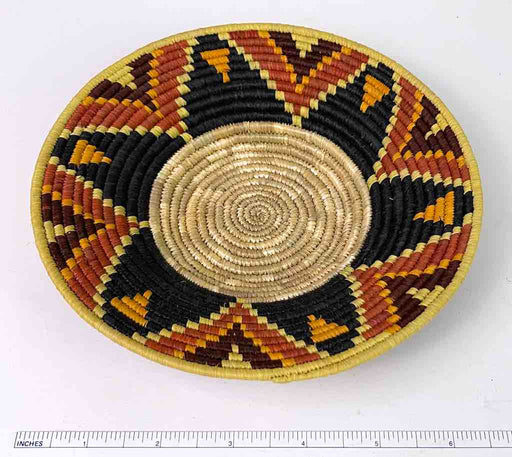 Small Very Thin Coil Finest Quality Handwoven Rwenzori Raffia Shallow Basket/Bowl | 7"