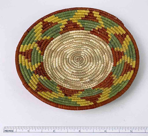 Small Very Thin Coil Finest Quality Handwoven Rwenzori Raffia Shallow Basket/Bowl | 5.5"