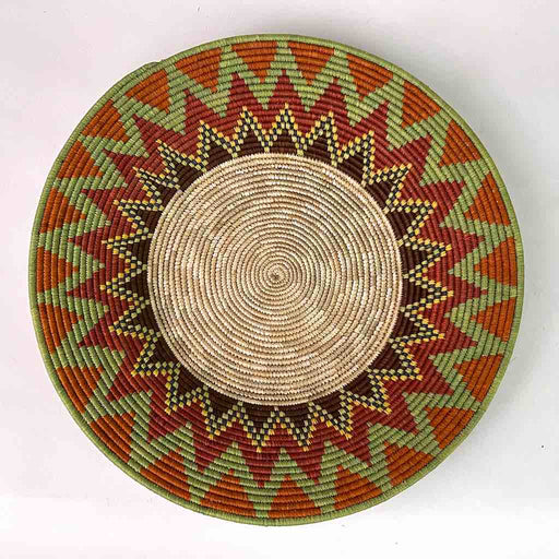 Large Very Thin Coil Finest Quality Handwoven Rwenzori Raffia Shallow Basket/Bowl | 11"