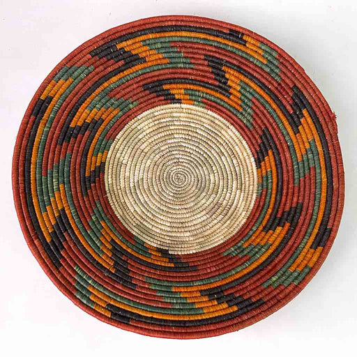 Large Very Thin Coil Finest Quality Handwoven Rwenzori Raffia Shallow Basket/Bowl | 11"