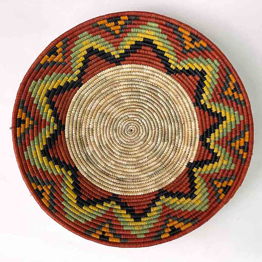 Very Thin Coil Finest Quality Handwoven Rwenzori Raffia Shallow Basket/Bowl | 9"