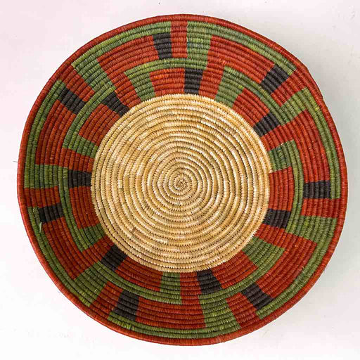 Very Thin Coil Finest Quality Handwoven Rwenzori Raffia Shallow Basket/Bowl | 9"