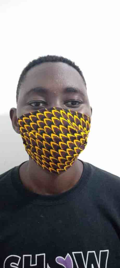 100% Cotton Dutch Wax Print Ghanaian African Feathers Face Mask