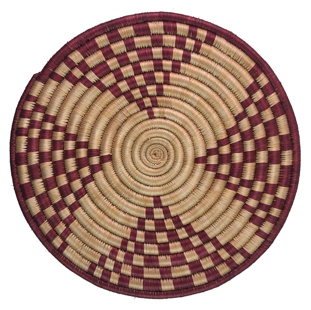 Medium Flat Handwoven Sisal Grass Decor Hot Plate | 12" - Niger Bend