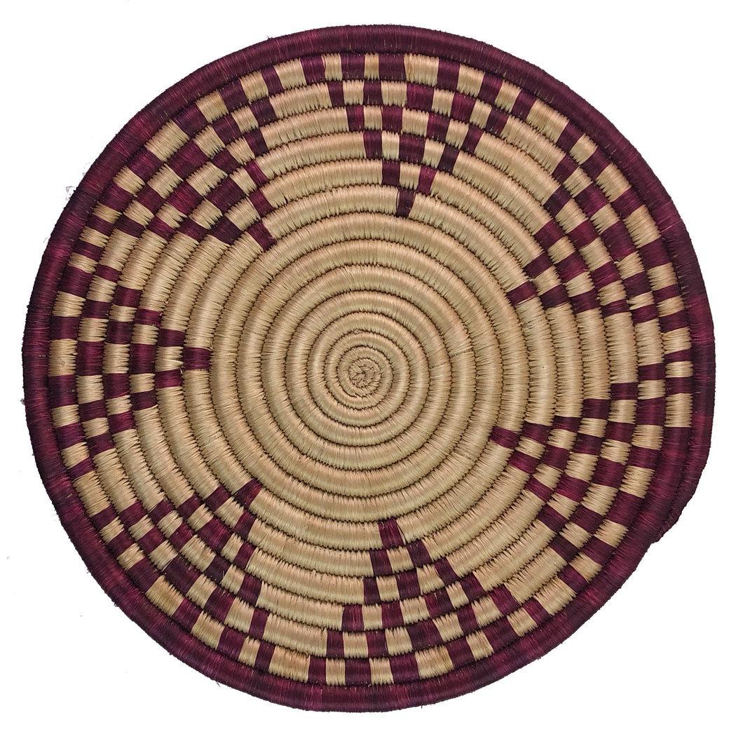 Medium Flat Handwoven Sisal Grass Decor Hot Plate | 12" - Niger Bend