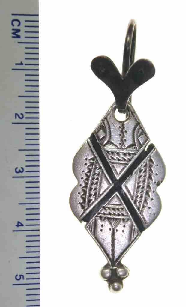 Vintage coin silver Tuareg earring pair - Niger