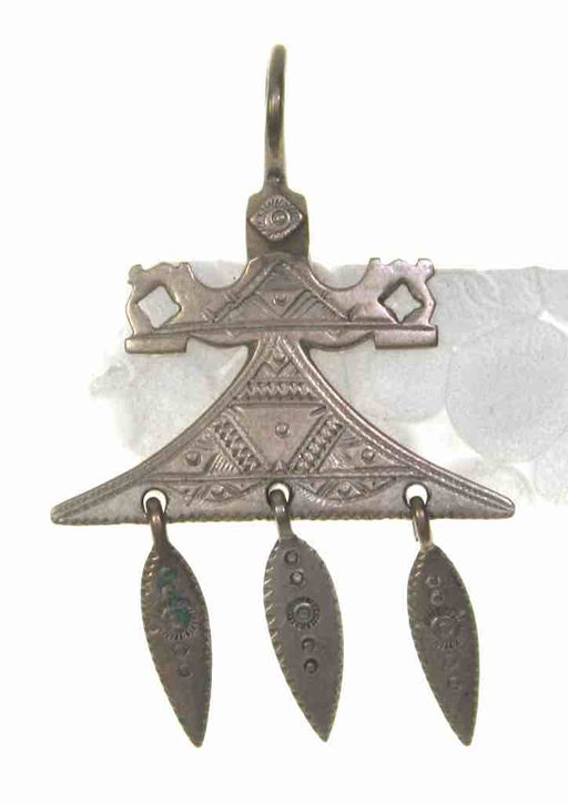 Vintage coin silver Tuareg single earring - Niger