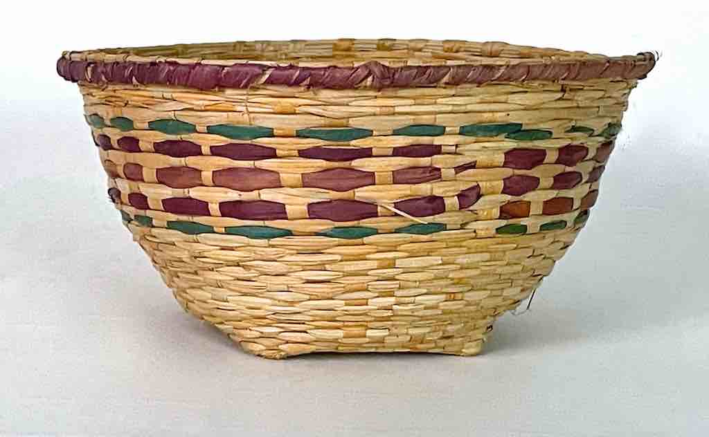 Small Rare "Soft" Straw Woven Mali Basket | 3 x 7"
