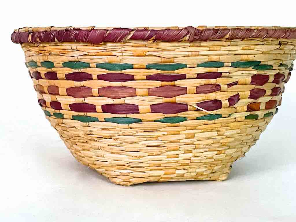 Small Rare "Soft" Straw Woven Mali Basket | 3 x 7"