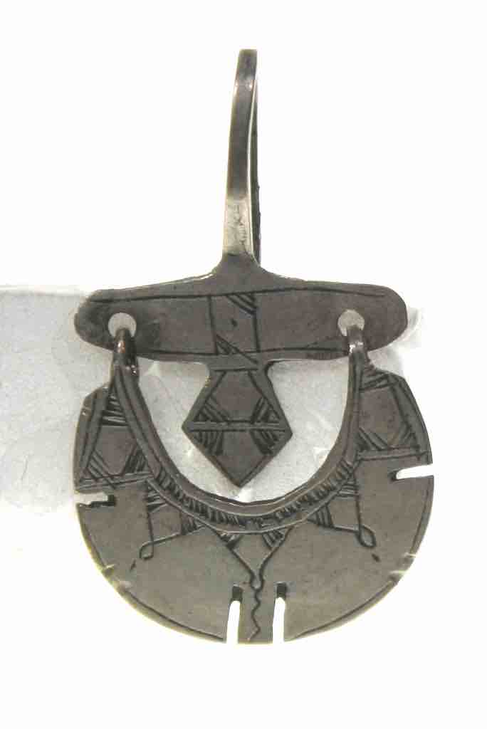 Vintage coin silver Tuareg single earring - Niger