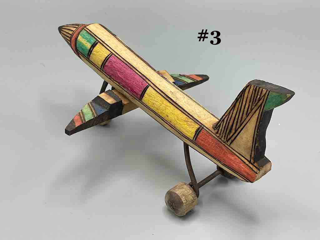 African Painted Wood Toy Airplane - Burkina Faso