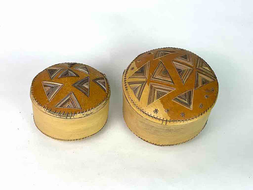 Nested set of 2 Decorated Gourd Containers from Mali