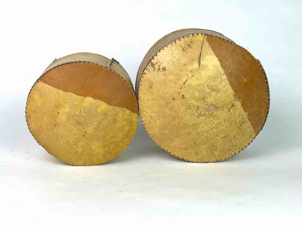 Nested set of 2 Decorated Gourd Containers from Mali