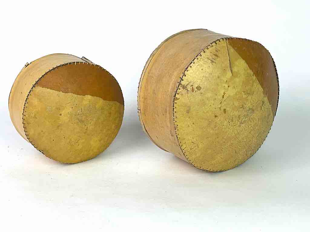 Nested set of 2 Decorated Gourd Containers from Mali