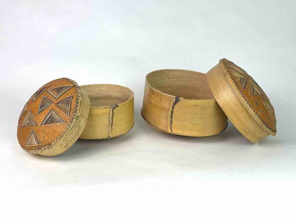 Nested set of 2 Decorated Gourd Containers from Mali
