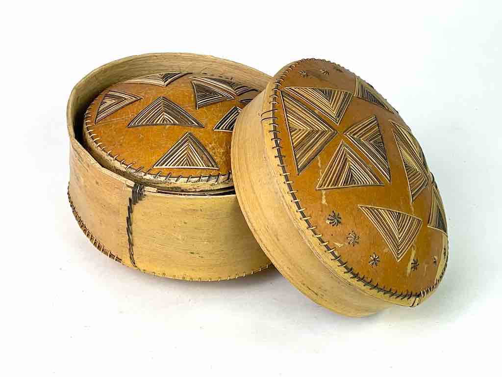 Nested set of 2 Decorated Gourd Containers from Mali