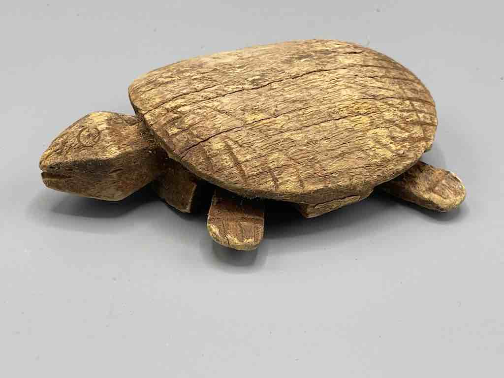 Vintage African Wood Turtle Spirit Figure - Mali