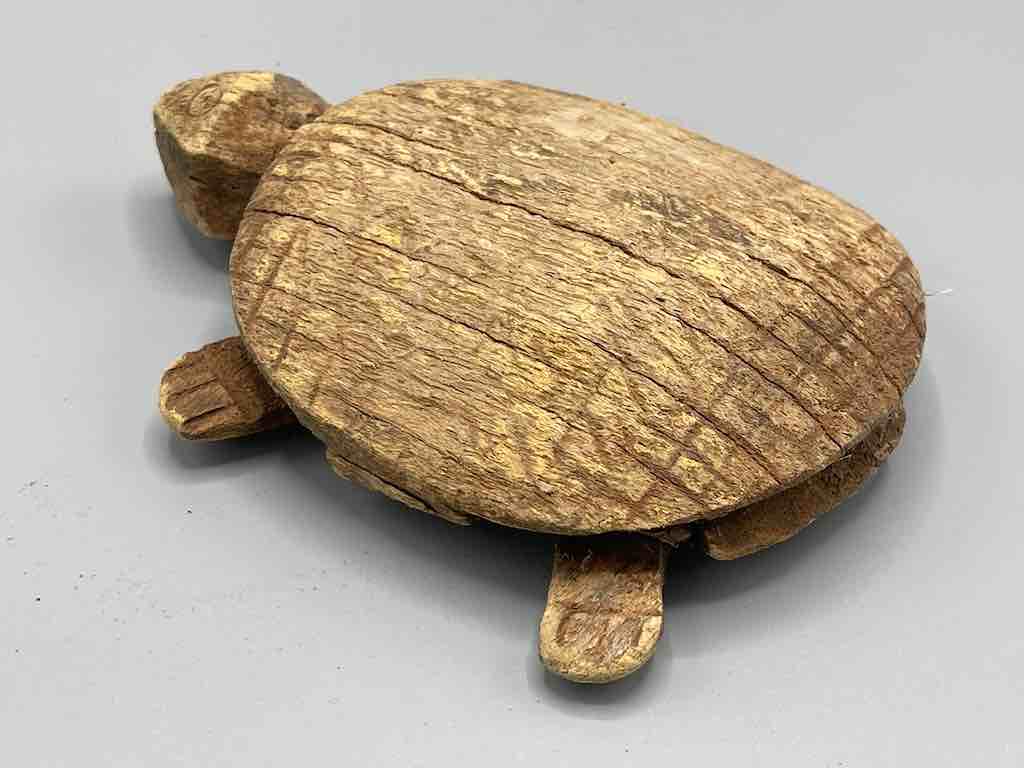 Vintage African Wood Turtle Spirit Figure - Mali