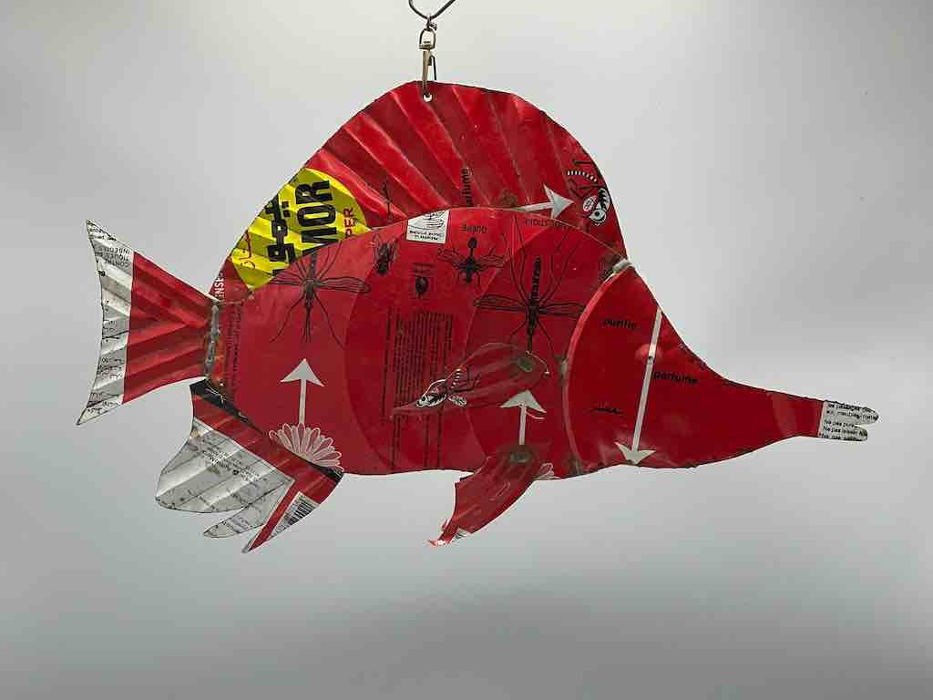 African Recycled Metal Can Fish Ornament - Mali