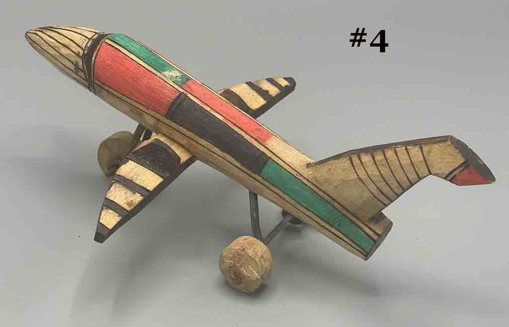 African Painted Wood Toy Airplane - Burkina Faso