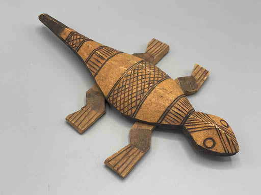African Wood Chameleon Spirit Figure - Mali