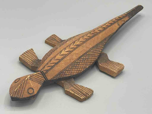 African Wood Chameleon Spirit Figure - Mali