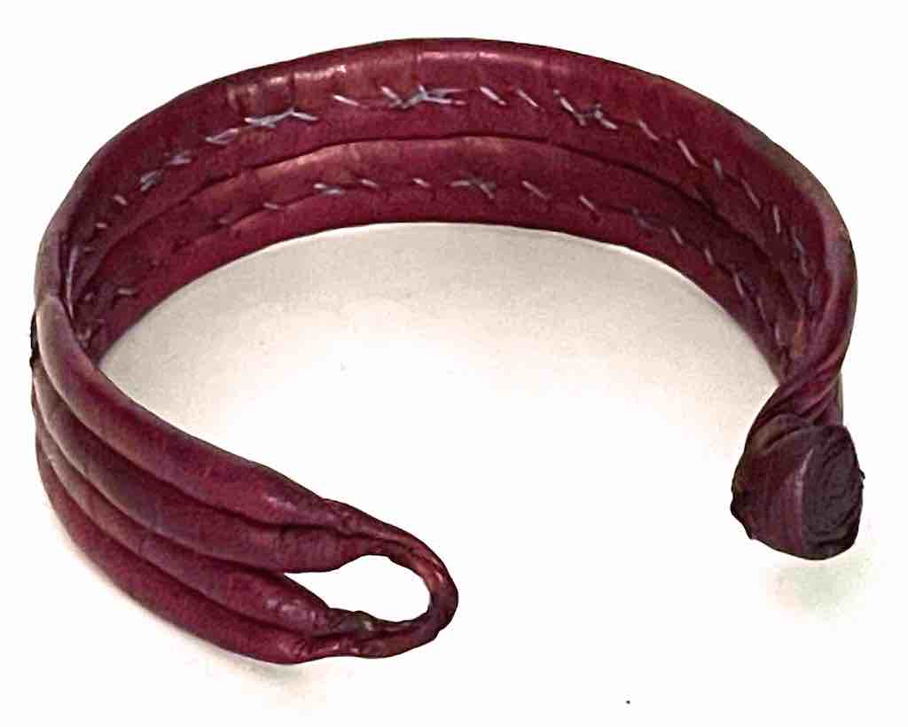 Wide Red Leather Bracelet - 2 Versions