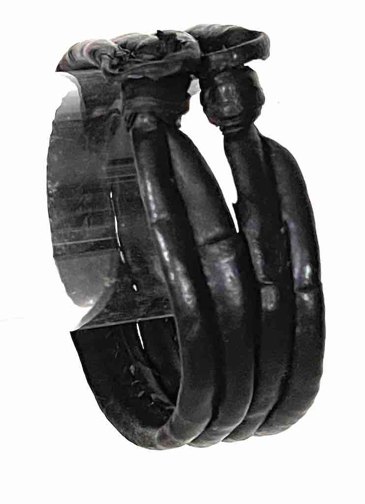 Wide Black Leather Bracelet - 2 Versions