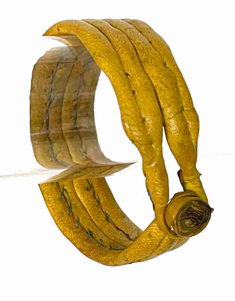 Wide Yellow Leather Bracelet - 2 Versions