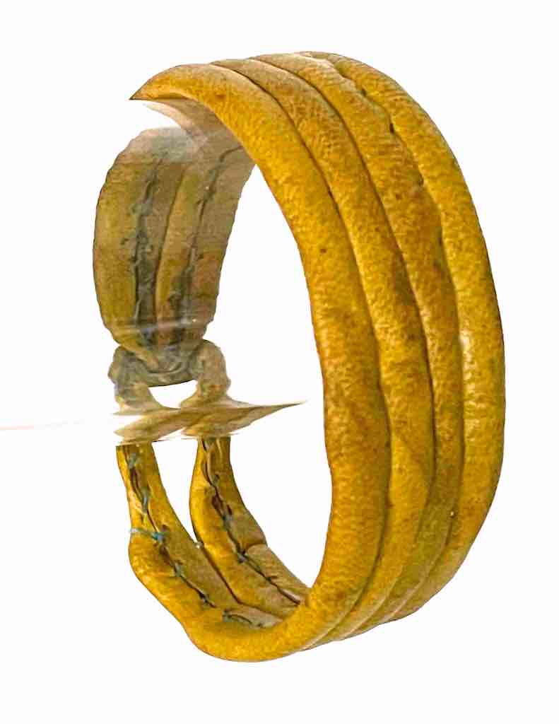 Wide Yellow Leather Bracelet - 2 Versions