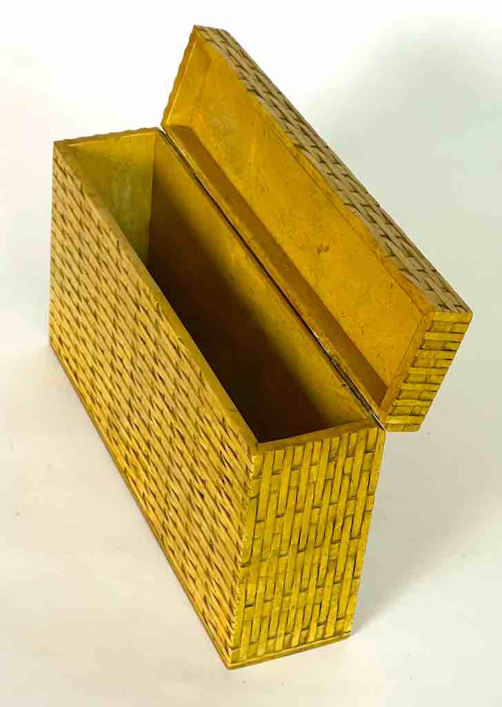 Wicker Weave - Rectangular Soapstone Trinket Decor Box Vase