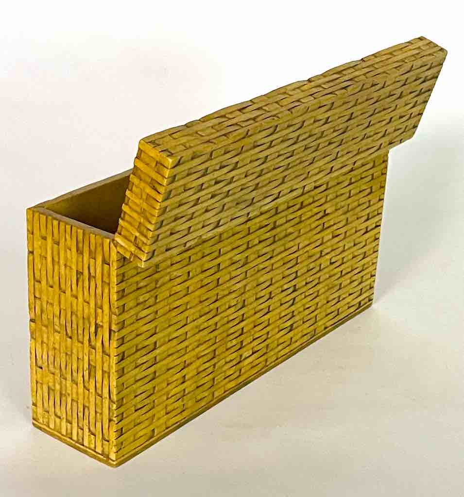 Wicker Weave - Rectangular Soapstone Trinket Decor Box Vase