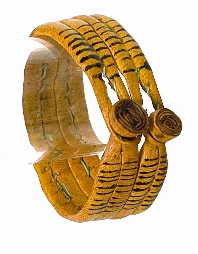 Wide Yellow Leather Bracelet - 2 Versions