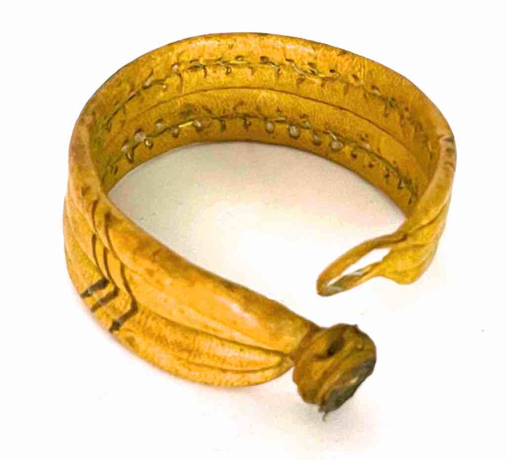 Wide Yellow Leather Bracelet - 2 Versions