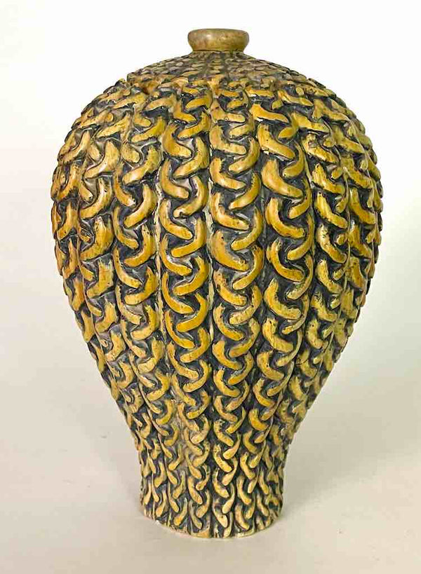 Braided Weave Niger Bend Soapstone Trinket Decor Urn/Jar with Lid