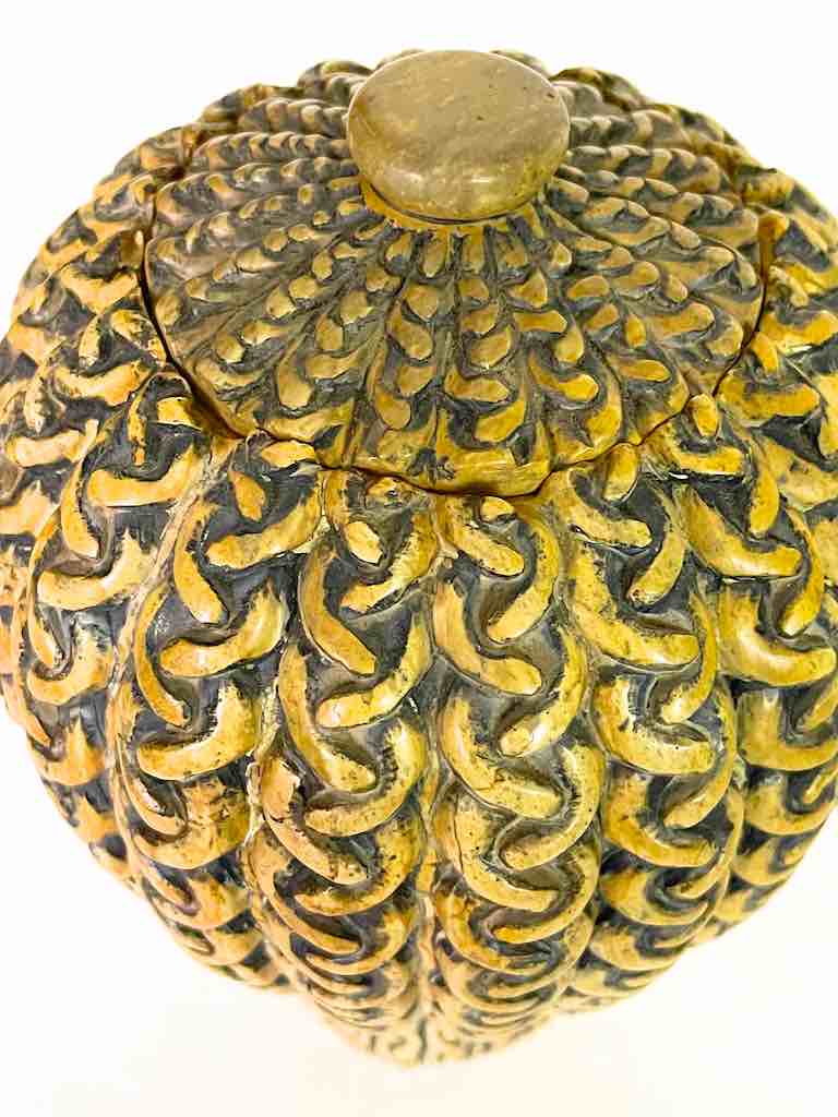 Braided Weave Niger Bend Soapstone Trinket Decor Urn/Jar with Lid
