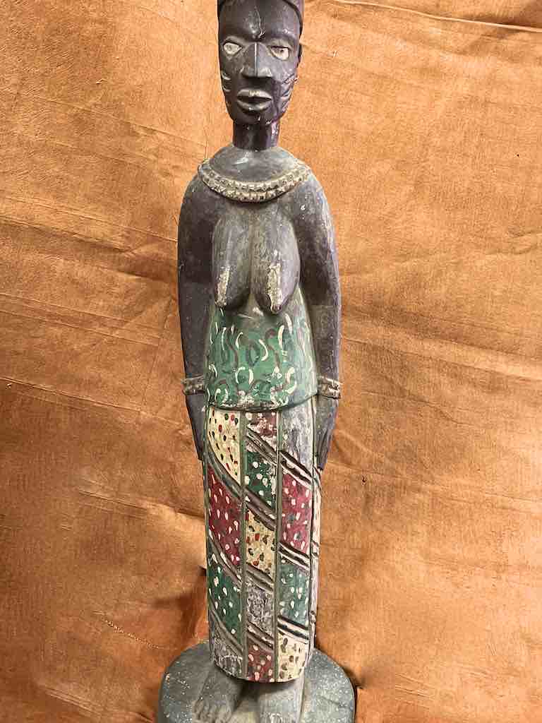 Vintage Yoruba Female Ancestor Spirit Statue | 35" - Nigeria