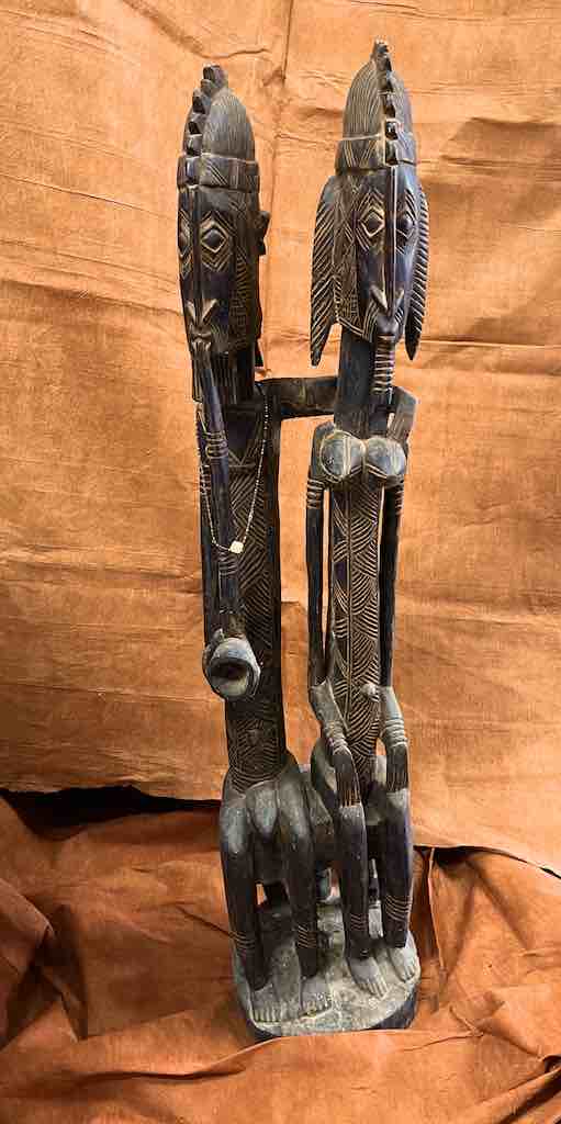 Dogon Primordial Couple Ancestor Spirit Statue | 42" - Mali