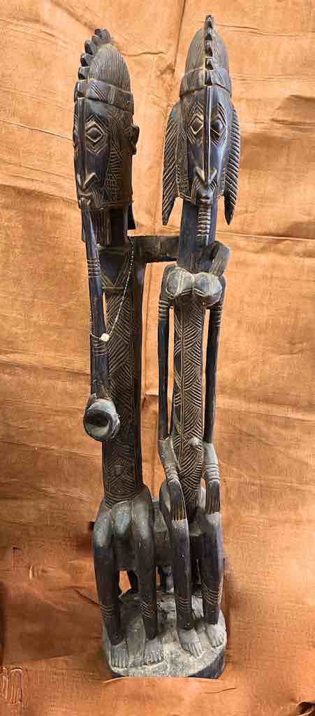 Dogon Primordial Couple Ancestor Spirit Statue | 42" - Mali