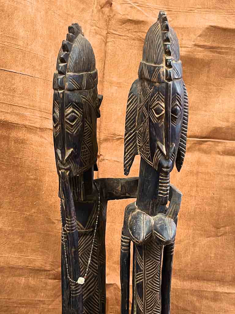 Dogon Primordial Couple Ancestor Spirit Statue | 42" - Mali