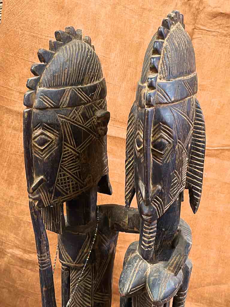 Dogon Primordial Couple Ancestor Spirit Statue | 42" - Mali