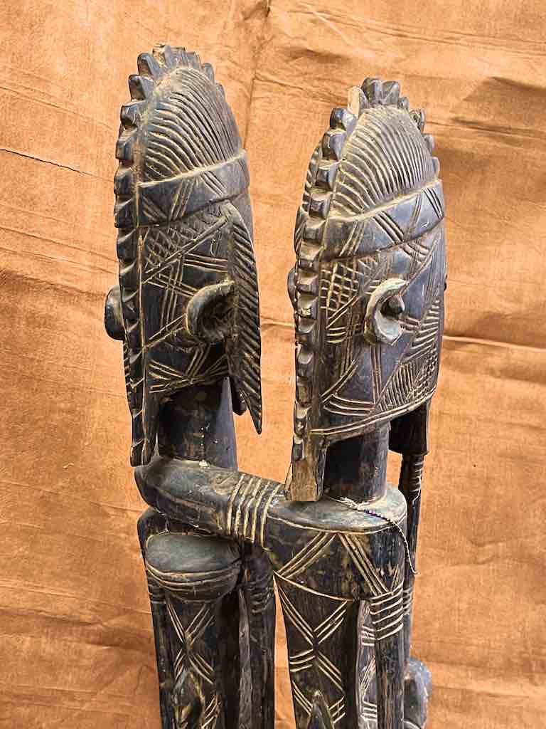 Dogon Primordial Couple Ancestor Spirit Statue | 42" - Mali