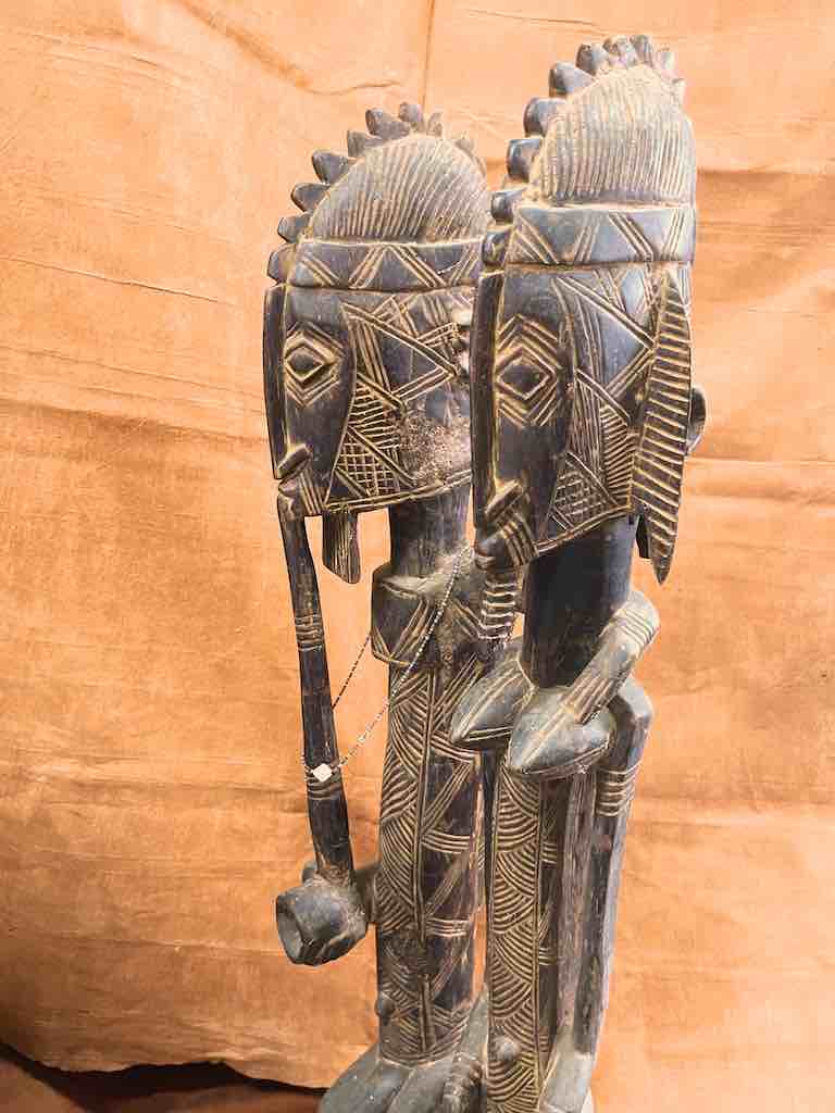 Dogon Primordial Couple Ancestor Spirit Statue | 42" - Mali